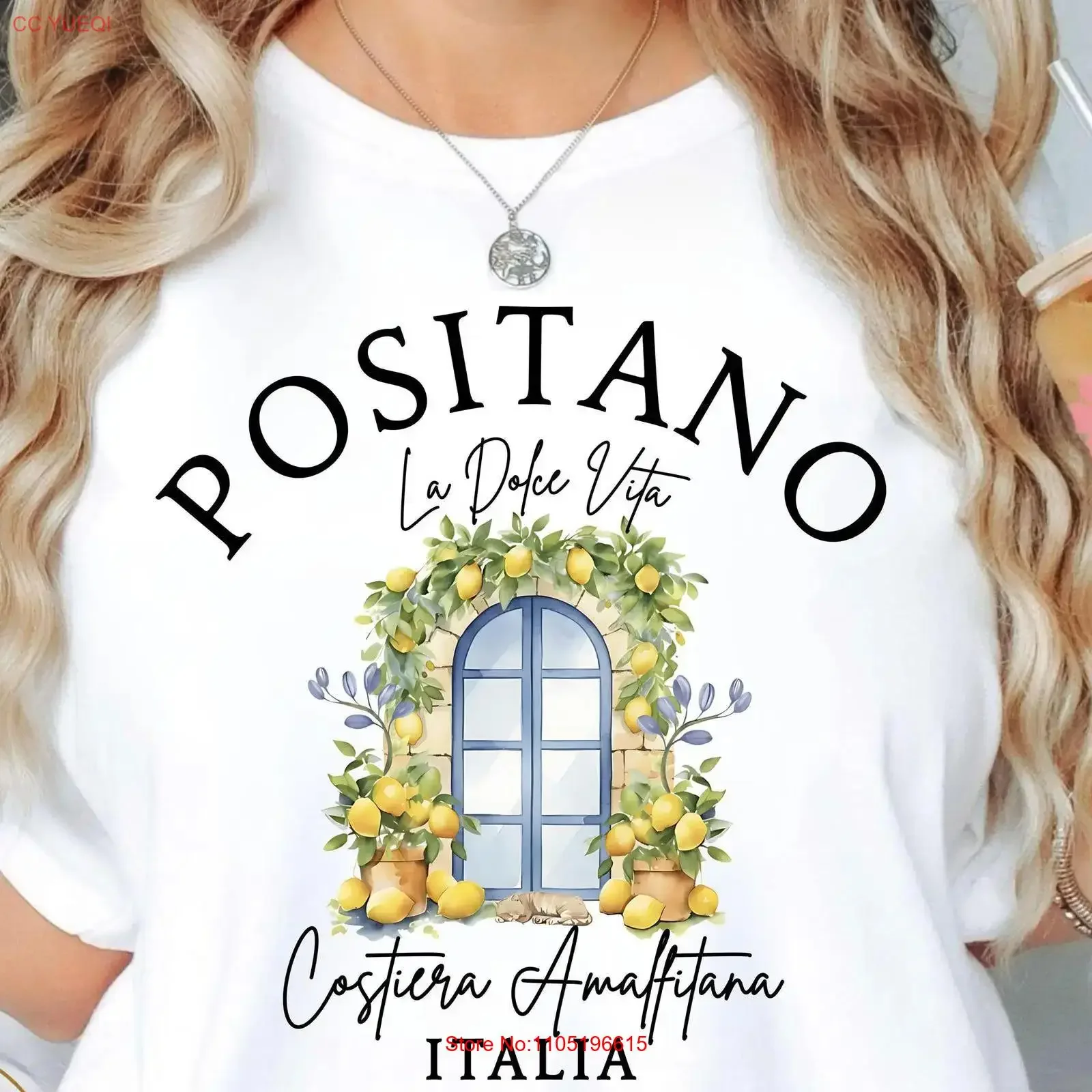 Фото Футболка Positano Amalfi Coast, итальянский сувенир для отпуска Sorrento Lemon La Dolce Vita Costiera Amalfitana, Италия, винтажная стираная футболка №1