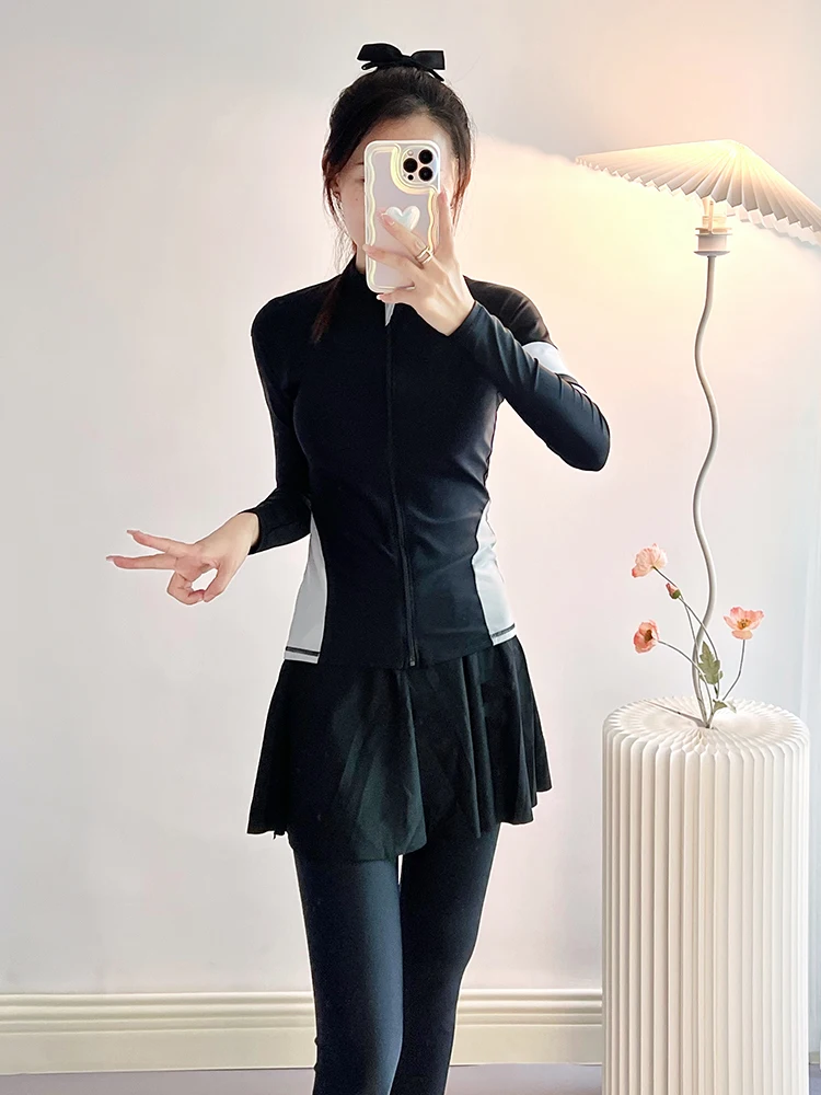 Высококачественный двухсекционный купальник женские брюки с длинными рукавами