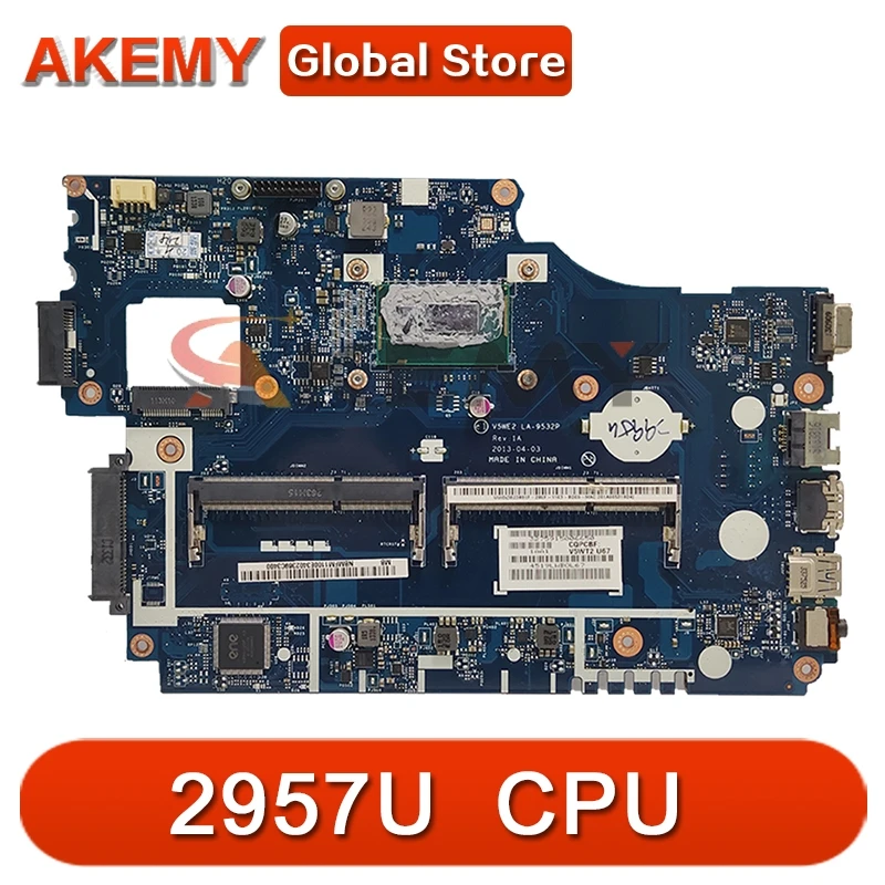 

Akemy Laptop motherboard For ACER Aspire E1-572 E1-532 E1-572G Mainboard 2957U V5WE2 LA-9532P NBMFM1100E SR1DU