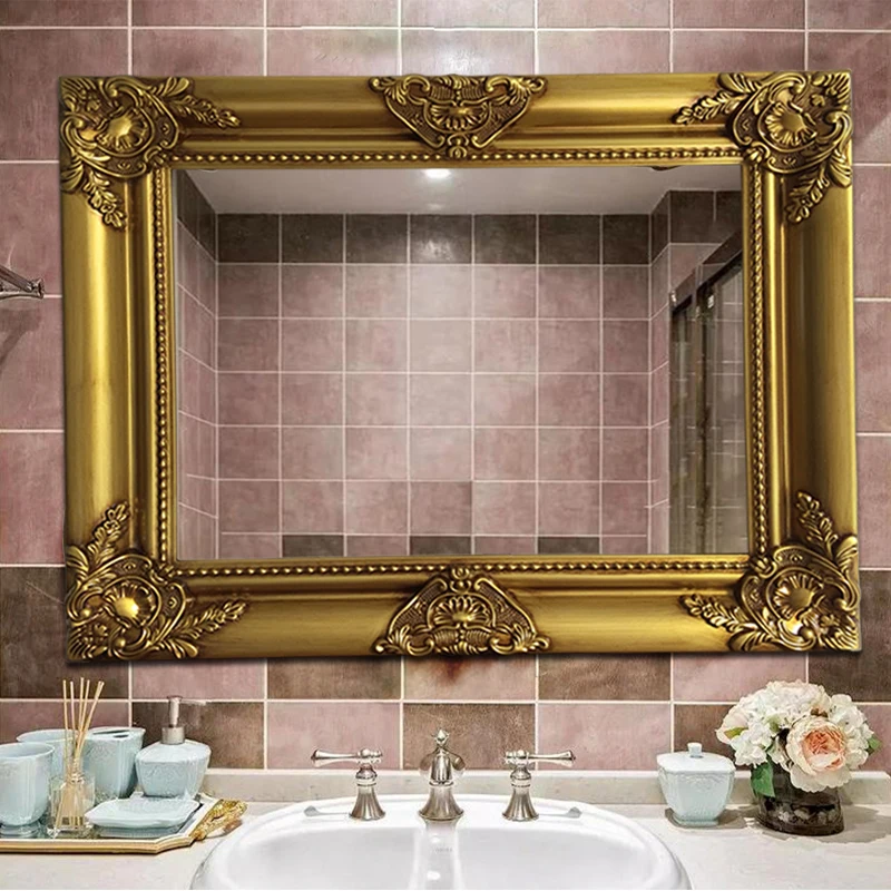 Espejo Rectangular Vintage para cuarto de baño, Espejo nórdico para decoración de...
