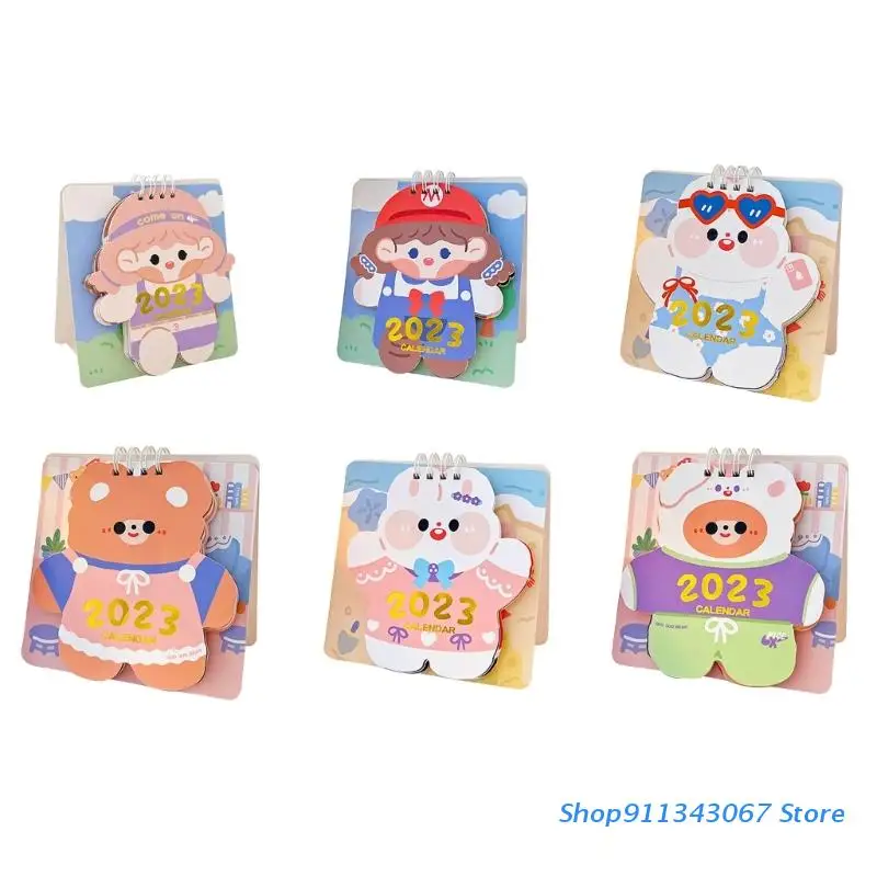 

Sept 2022 to Dec 2023 Desktop Calendars Mini Desk Calendar Standing Cartoon Monthly Calendar Gift for School Home Drop shipping