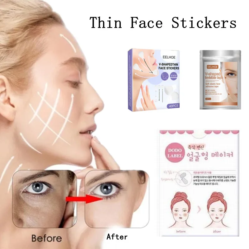 

Невидимые дышащие тонкие наклейки для лица, линия морщин, обвисшая кожа, водостойкие V-образные подтяжки подбородка