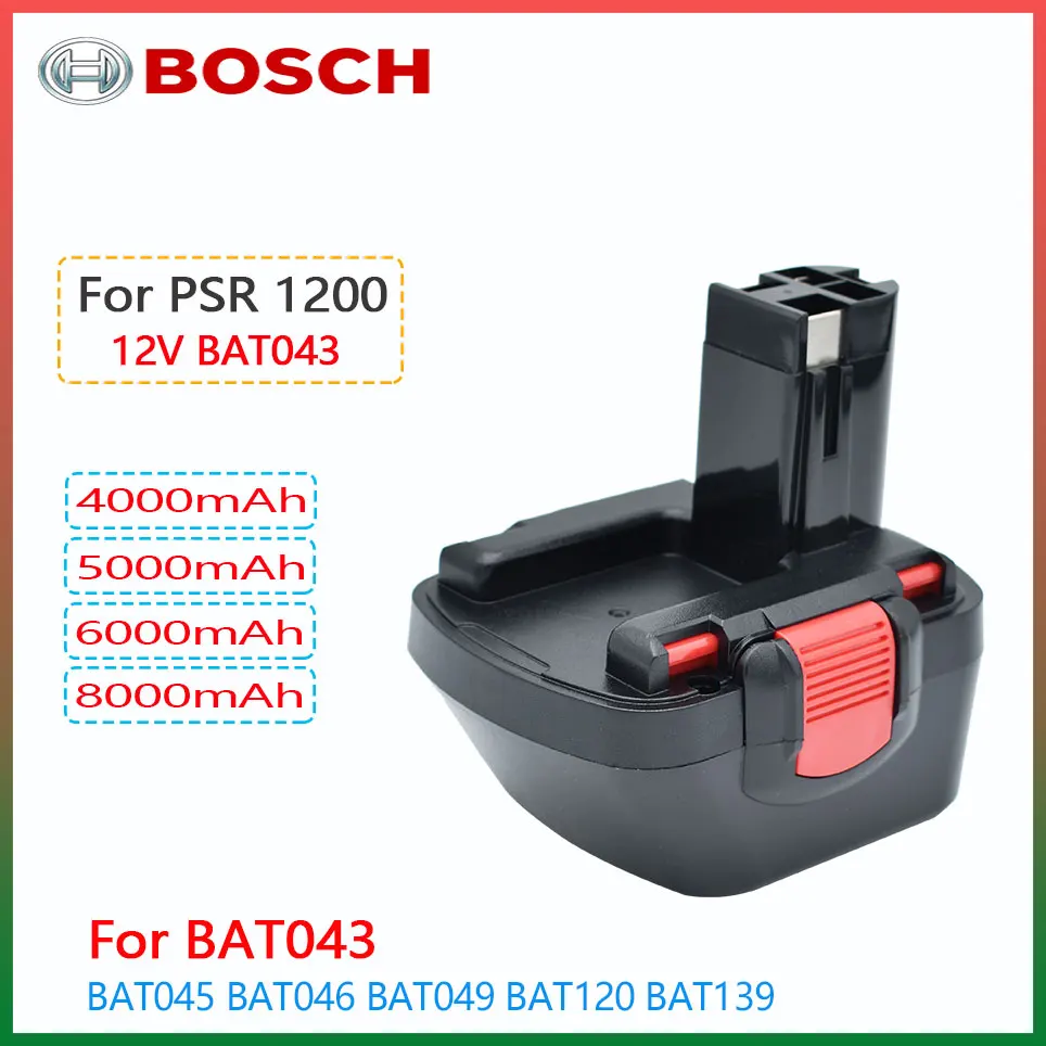 

12V Bosch 4000mAh Ni-MH PSR1200 Rechargeable Battery for Bosch 12V Drill GSR 12 VE-2,GSB12 VE-2,PSB 12 VE-2 BAT043 BAT045 BTA120