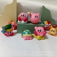 8pcs kirby anime figure pink devil pvc doll model ornaments kawaii collectibles childrens toys cake decoration birthday gifts