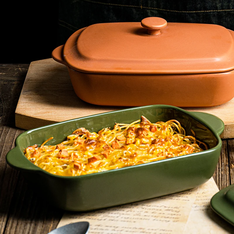 Керамическая посуда для выпечки с крышкой коммерческая чаша обжарки риса