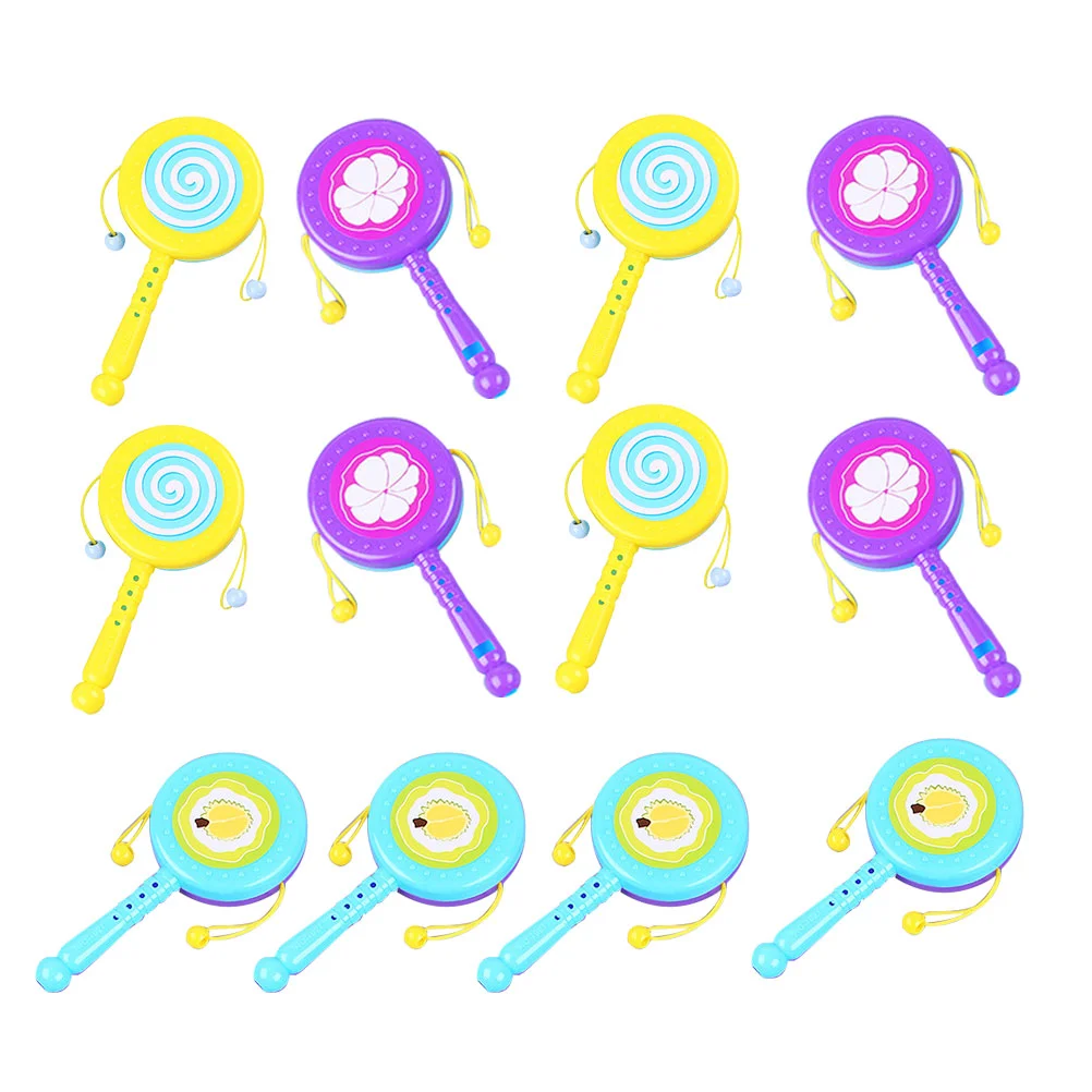 

12pcs Toddler Rattle Toys Exquisite Musical Toys Handheld Drums Education Toys