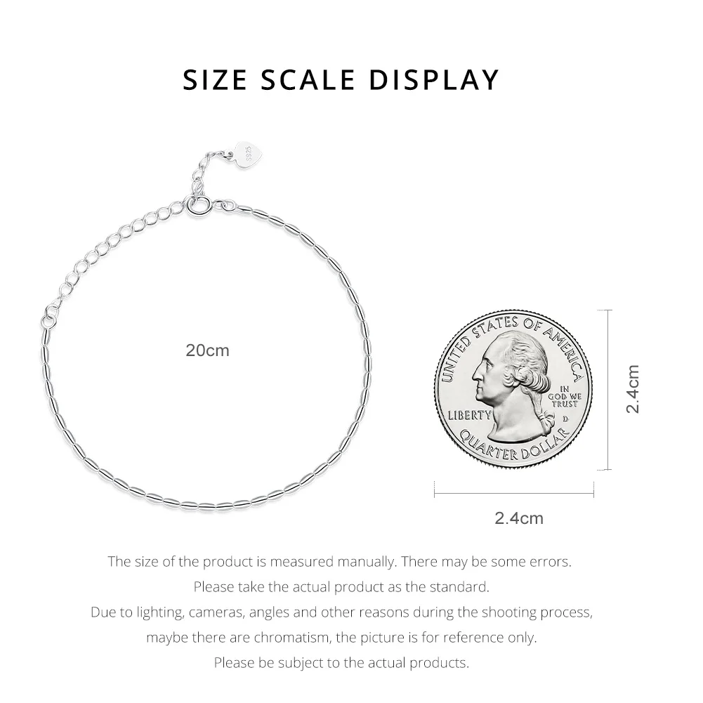 Женские классические браслеты-цепочки WOSTU из стерлингового серебра 925 пробы с