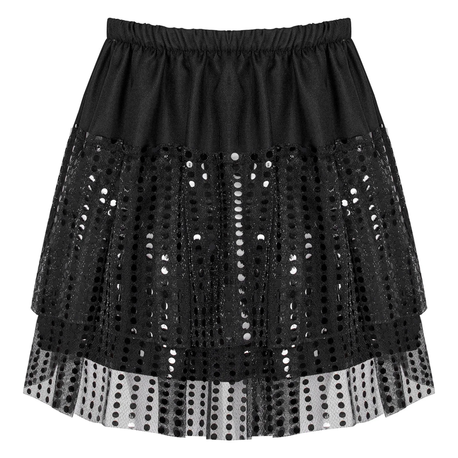 

Мини-балетная юбка с пайетками, эластичным поясом, трапециевидная