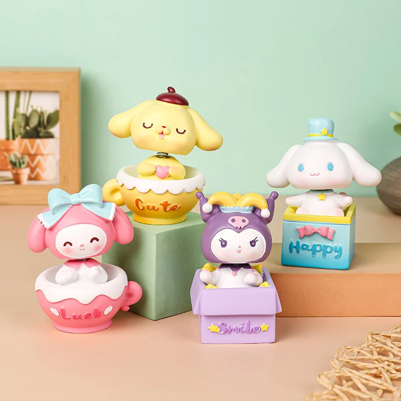 

Sanrio Shaking Head Toy Car Furnishing Articles Dashboard Doll Cute Nodding Decoration Kuromi Melody Interior Furnishings Gifts