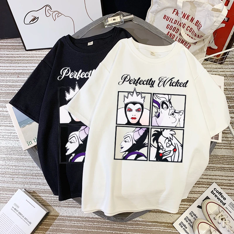 Новая модная Веселая Женская футболка Disney с рисунком плохой девочки, одежда с графическим рисунком, топы, футболка 90-х в стиле Харадзюку, Готическая футболка с коротким рукавом, кавайная Новая модная Веселая Женская футболка Disney с рисунком плохой девочки, одежда с графическим рисунком, топы, футболка 90-х в стиле Харадзюку, Готическая футболка с коротким рукавом, кавайная
