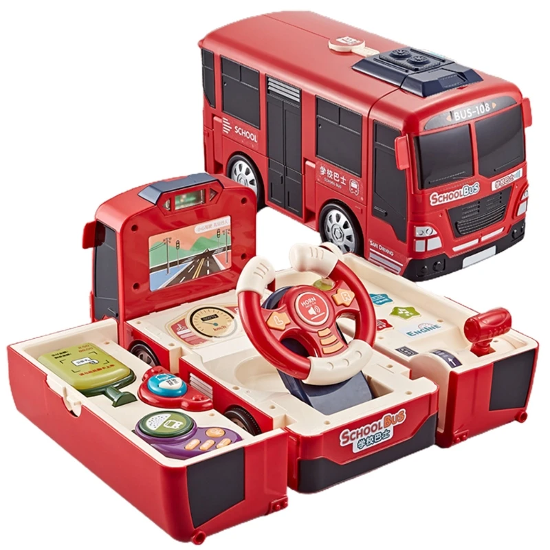 

Children Bus Toy Copilot Steering Wheel Puzzle Baby Developing Educational Toy