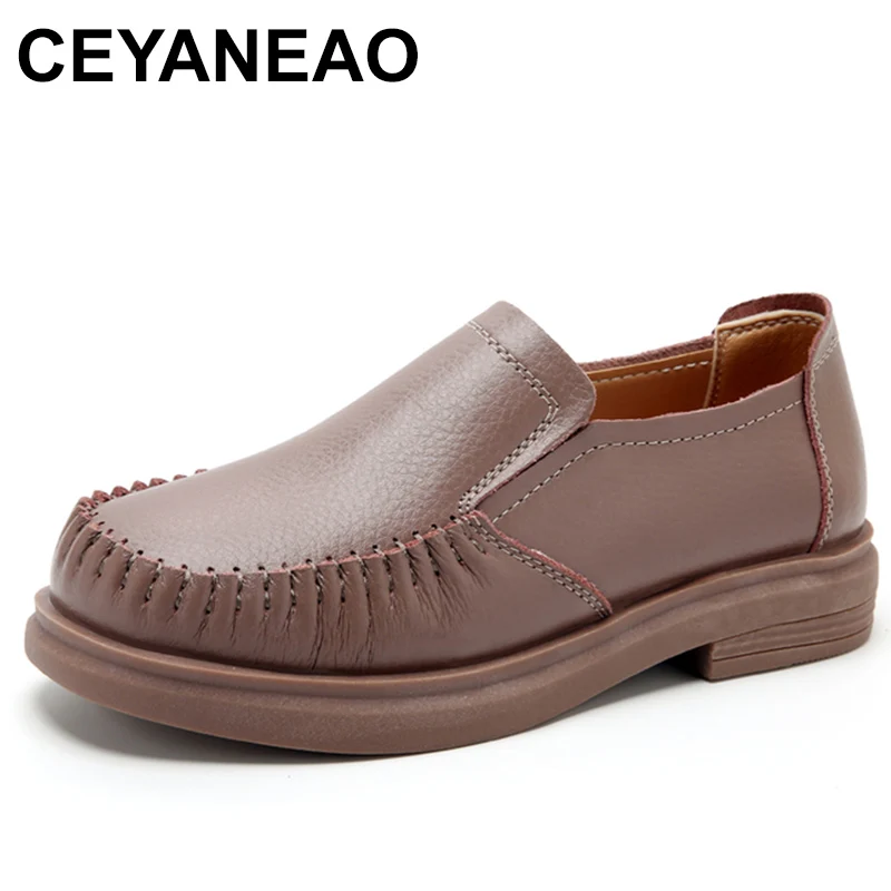 

Leather Women Casual Shoes Slip on Flat Shoes Designer Moccasins for Women Loafers Luxury Brand Sneakers Women Tenis Feminino