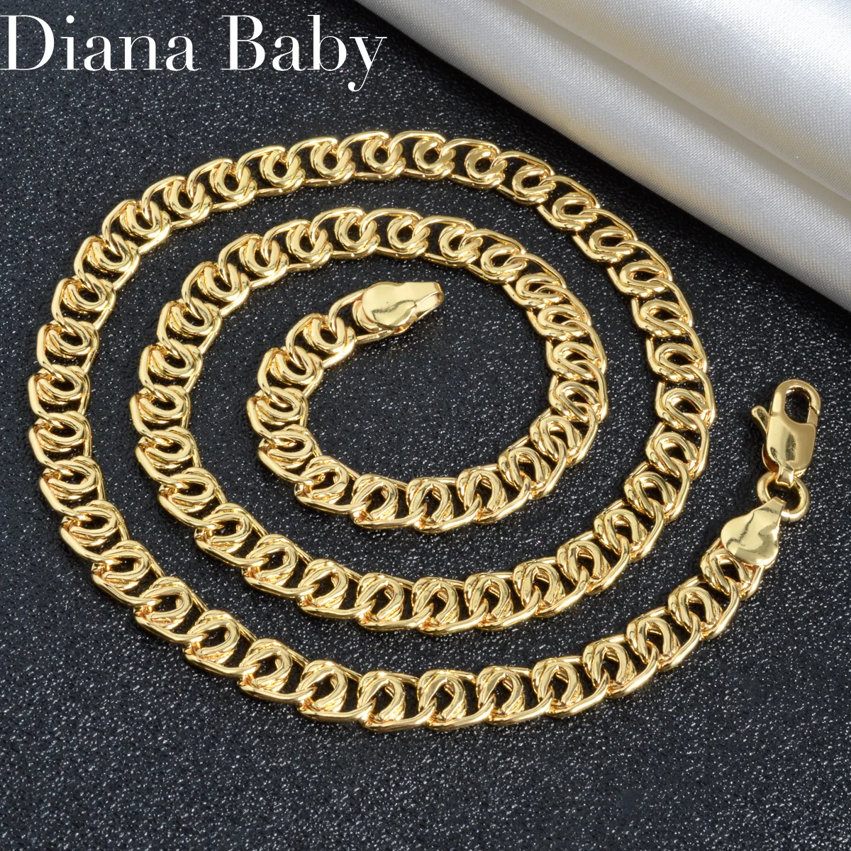 Женское и мужское ожерелье из меди с позолотой