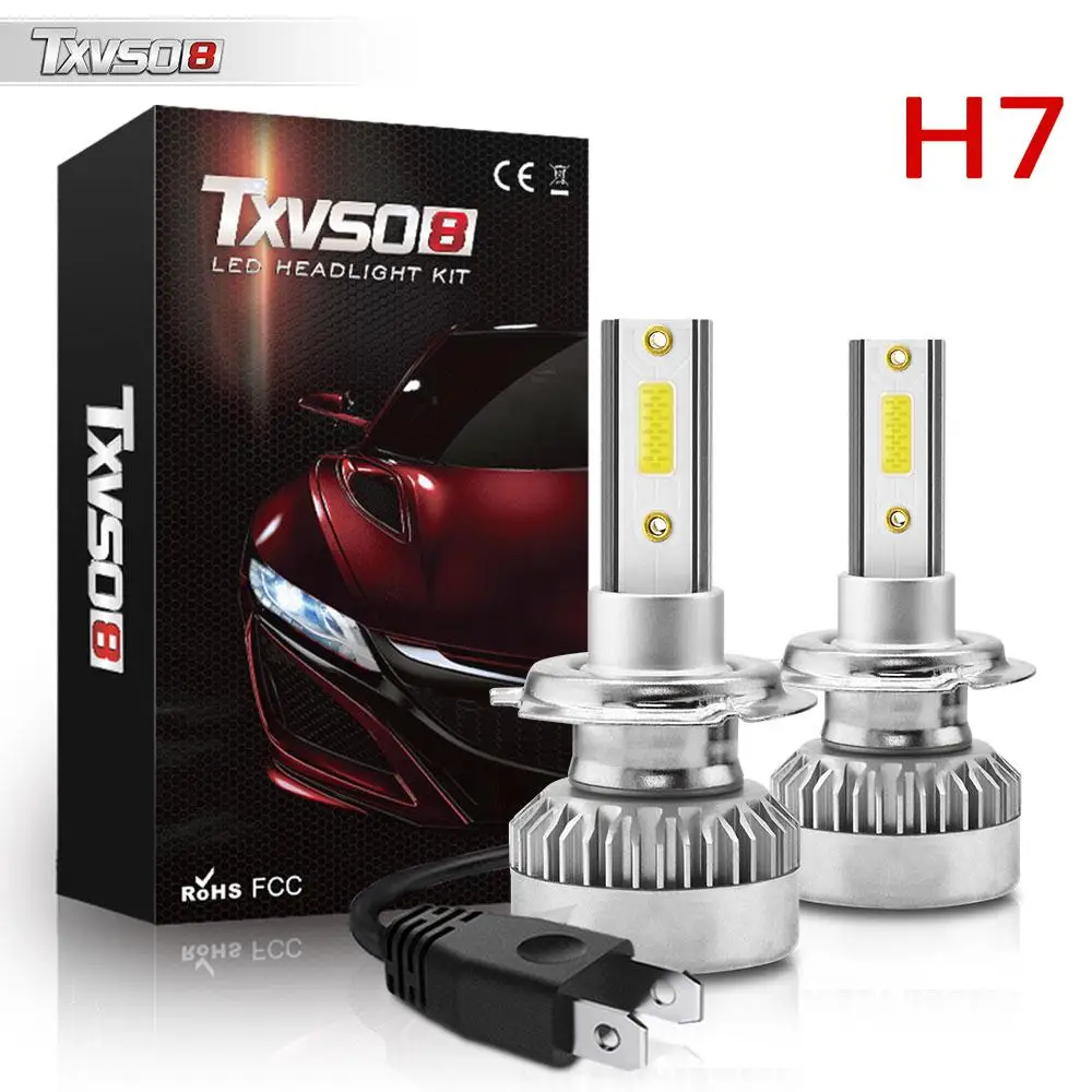 

1 Pair H7 Car Headlight Bulbs Super Bright LED Headlights White Light H7 110W 6000K 20000LM Car Driving Bulbs Auto Fog Headlamps