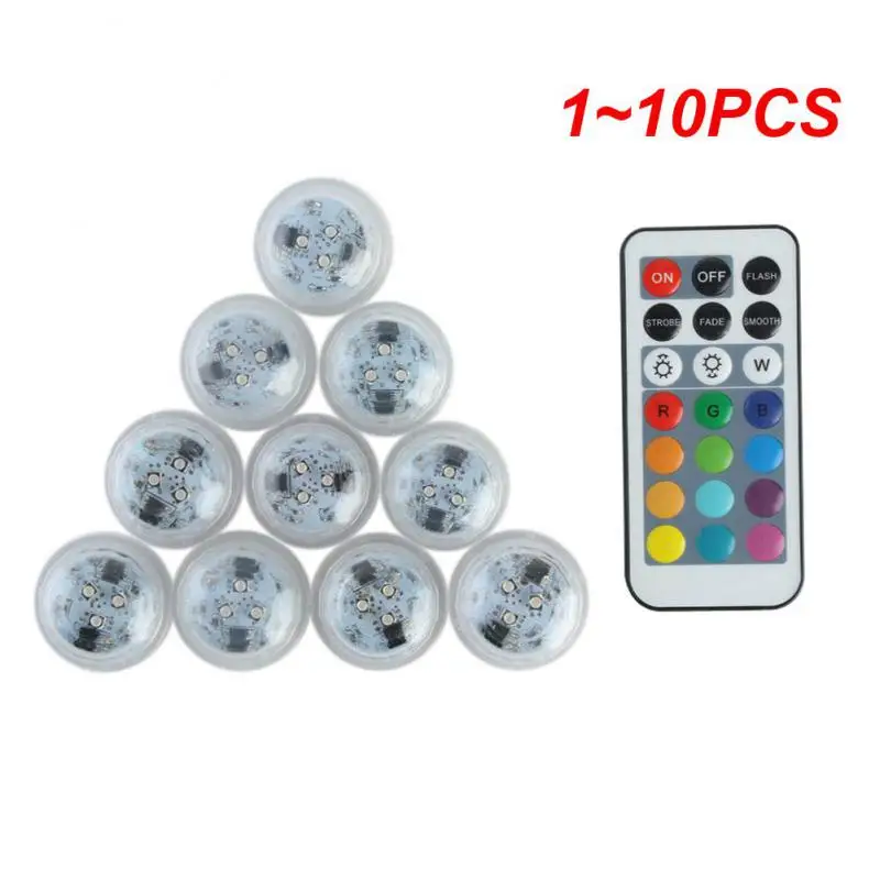 

1~10PCS Waterproof Lamp 3cm Full Color Abs Shell Remote Control Wedding Party Home Accessories Underwater Light Mini