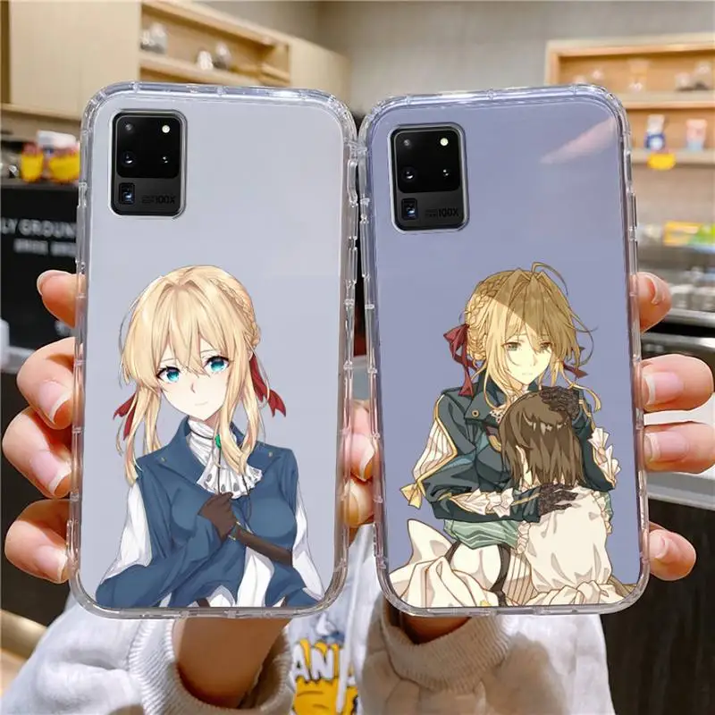 

Violet Evergarden Phone Case For Samsung Galaxy S10 S10e S8 S9 Plus S7 A70 Edge Note10 Transparent Cove