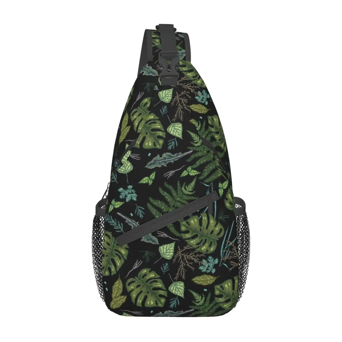 Chest Bag Tropical Forest Nature Shoulder Backpack Daypack Hiking Outdoor Cycling Pack