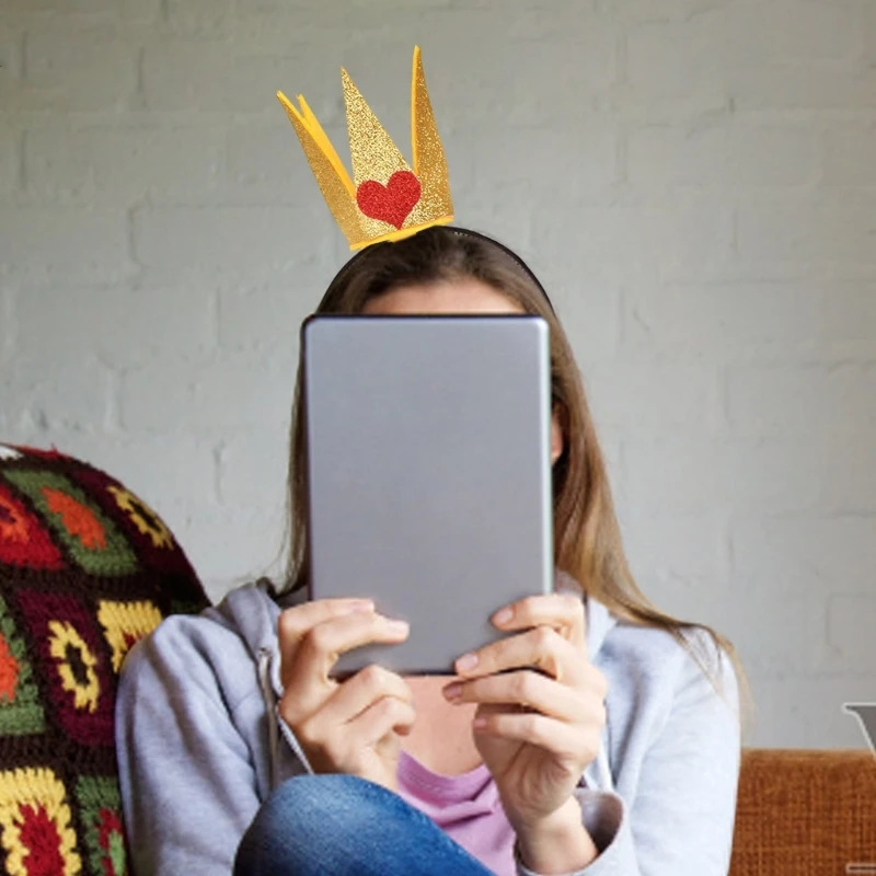 Новогодняя повязка на голову с короной костюм для вечеринки вечерние блестящие