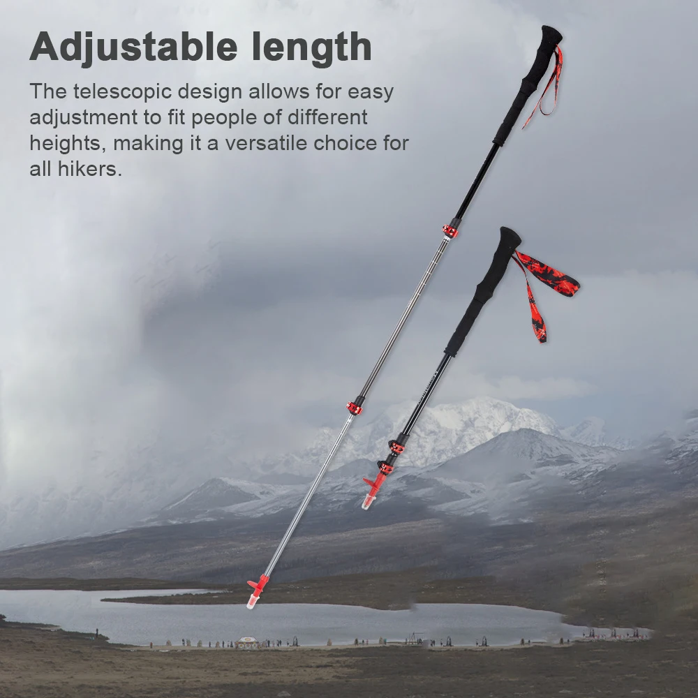 

Hiking Lightweight Aluminum Alloy Trekking Poles Multi-Function Telescopic Sticks Camping Walking Trekking Poles Elderly Crutch