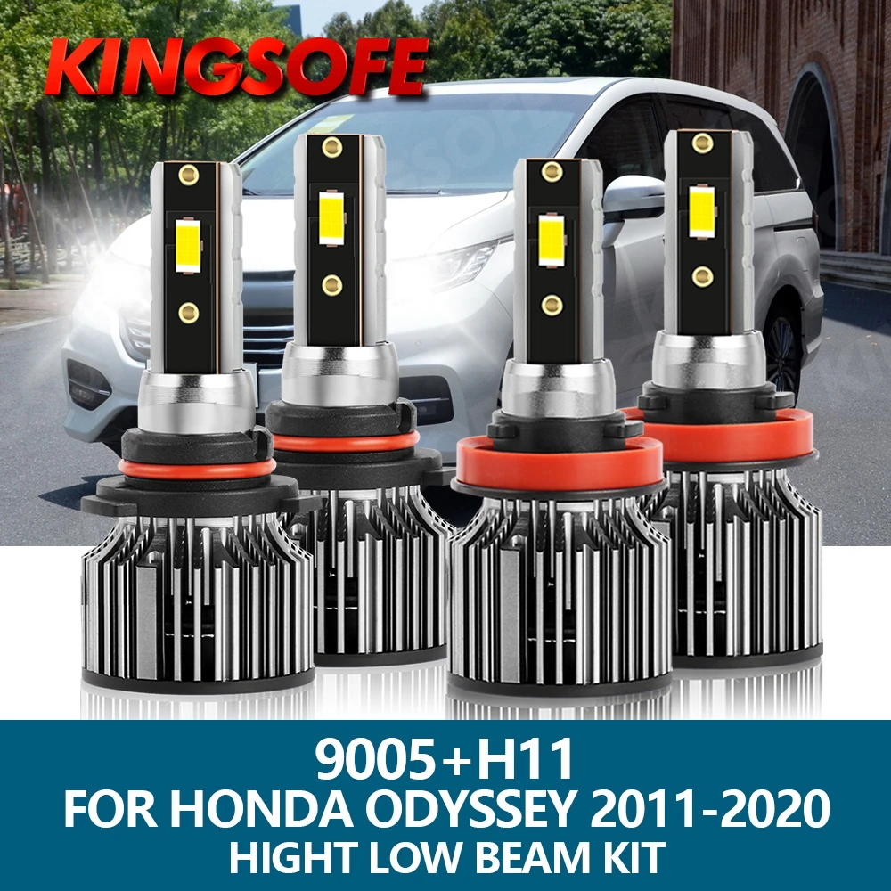 

9005 автомобисветильник фара 4X светодиодная фара HB3 H11 6500K белый 100 лм 2011 Вт CSP чипы комплект фар дальнего и ближнего света для Honda Odyssey 2020-