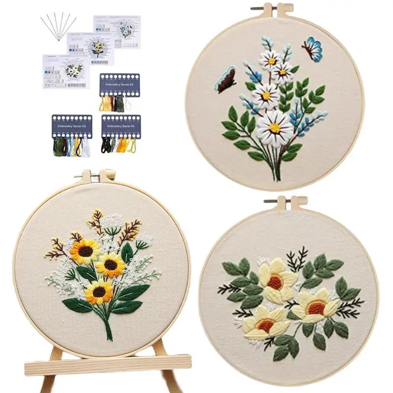

Набор для обучения вышивке стежками стартеры для вышивки с узором и инструкциями набор для рукоделия для взрослых и детей
