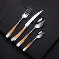 gold plated steak knife and fork 304 stainless steel western knife fork and spoon four piece set household tableware full set