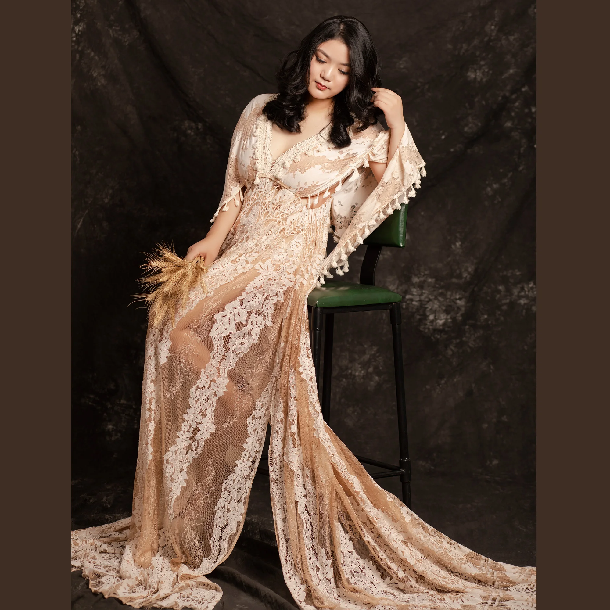 Женское платье для фотосессии с надписью Don &amp Judy длинное кружевное в стиле бохо