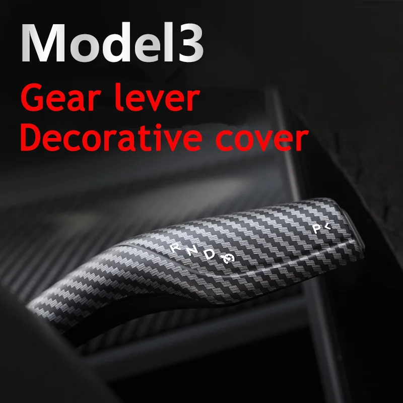 

Gear Lever Cover for Tesla Model 3 Y Matte Carbon Fiber Decoration Steering Wheel Lever Model 3/Y Car Modification Accessories