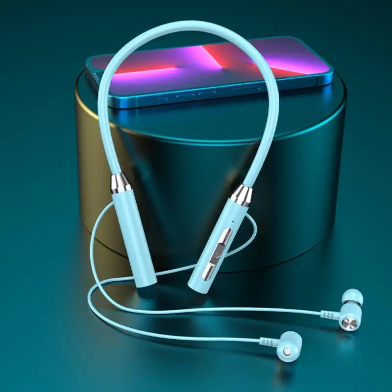 

Беспроводные Bluetooth-наушники, мягкие силиконовые спортивные стереонаушники с подвесной шеей, гарнитура с шумоподавлением, Bluetooth-наушники