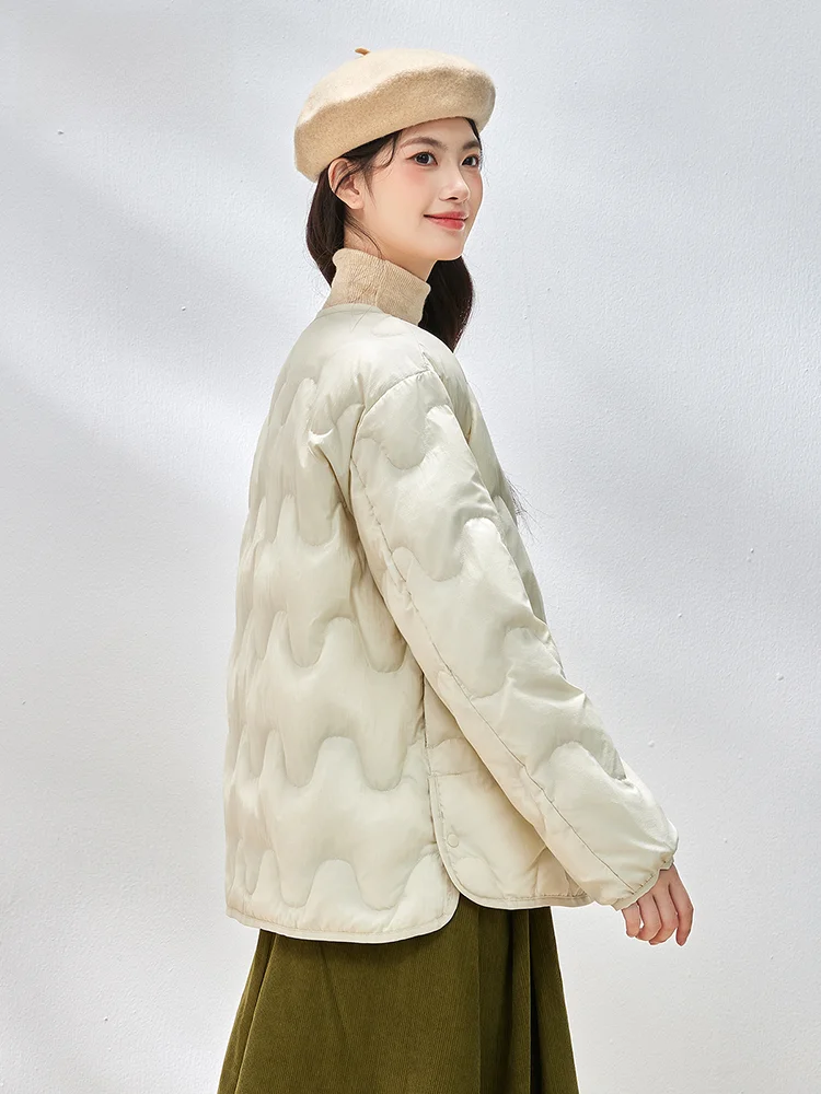 Женский легкий пуховик Snow Flng новая зимняя короткая куртка с подкладкой и круглым