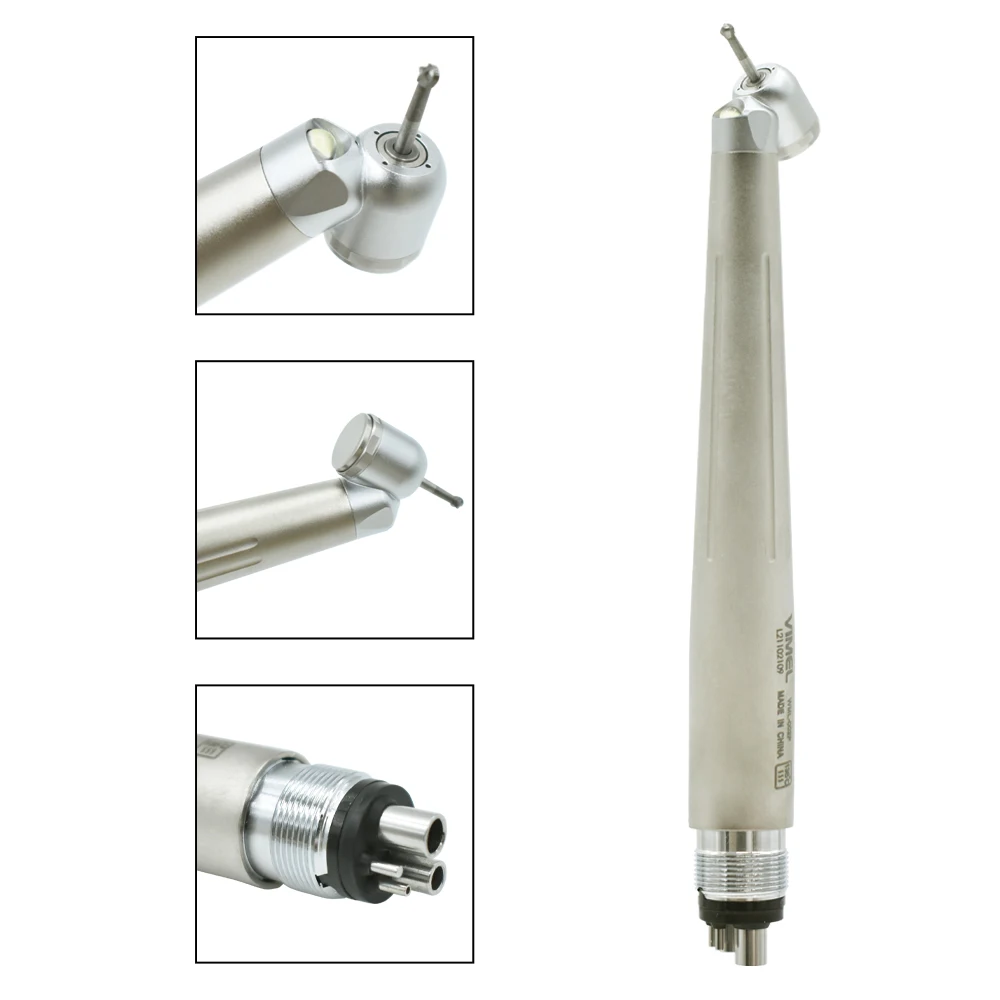 Горячая продажа стоматологических высокоскоростных наконечников с светодиодной подсветкой 45 градусов заднего выпуска воздушной турбины с электрогенератором для стоматологии хирургического назначения