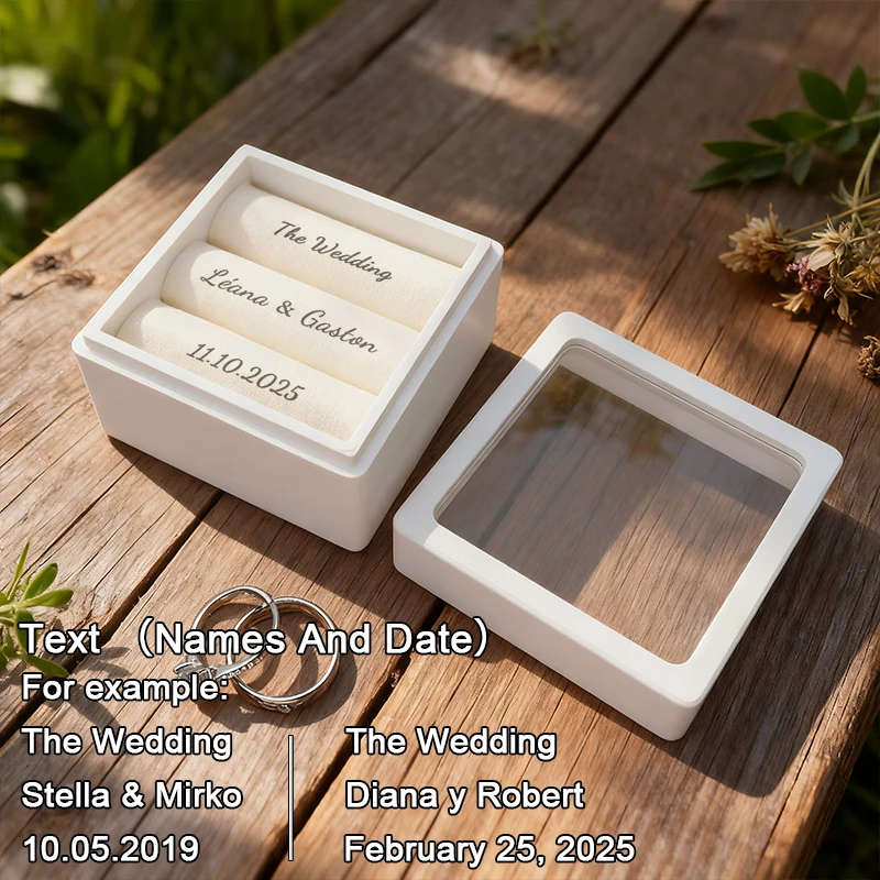 Персонализированная коробка для обручальных колец