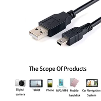 1 pcs 1 5m usb type a to mini usb data sync cable 5 pin b male to male charge charging cord line for camera mp3 mp4 new