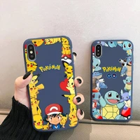 cute pokemon pikachu lovely phone case for iphone 13 12 mini 11 pro xs max x xr 7 8 6 plus candy color blue soft silicone cover