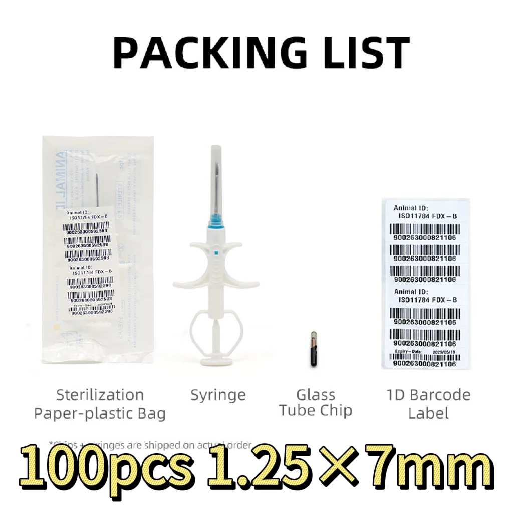 

READELL 100 шт. стеклянная бирка с имплантером ISO11784/785 FDX-B использование черепахи сертификат ICAR чип для собак микрочип для домашних животных