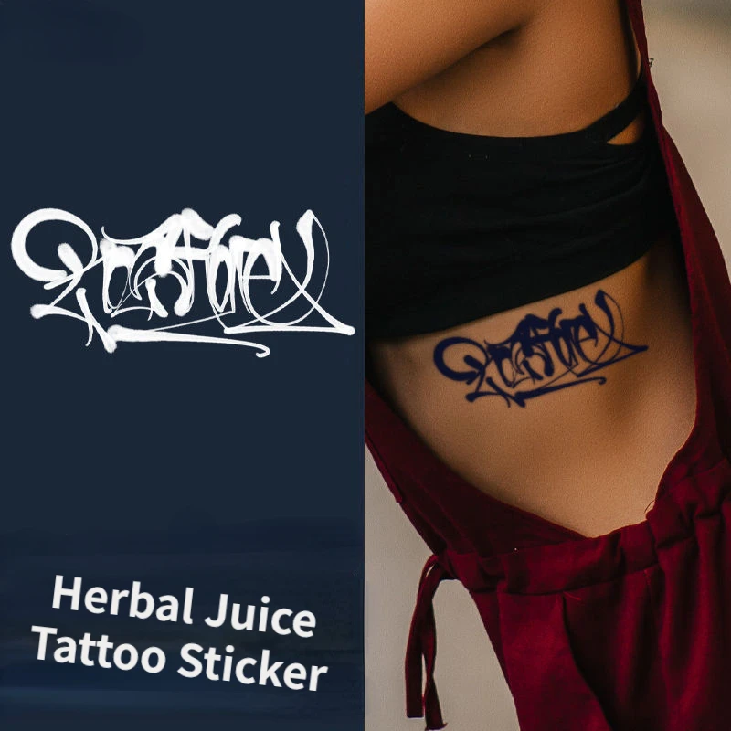 

Английский Curlicue Juice травяные тату-наклейки водостойкие прочные сексуальные малыши оптовая продажа временные татуировки тату милый художественный фестиваль