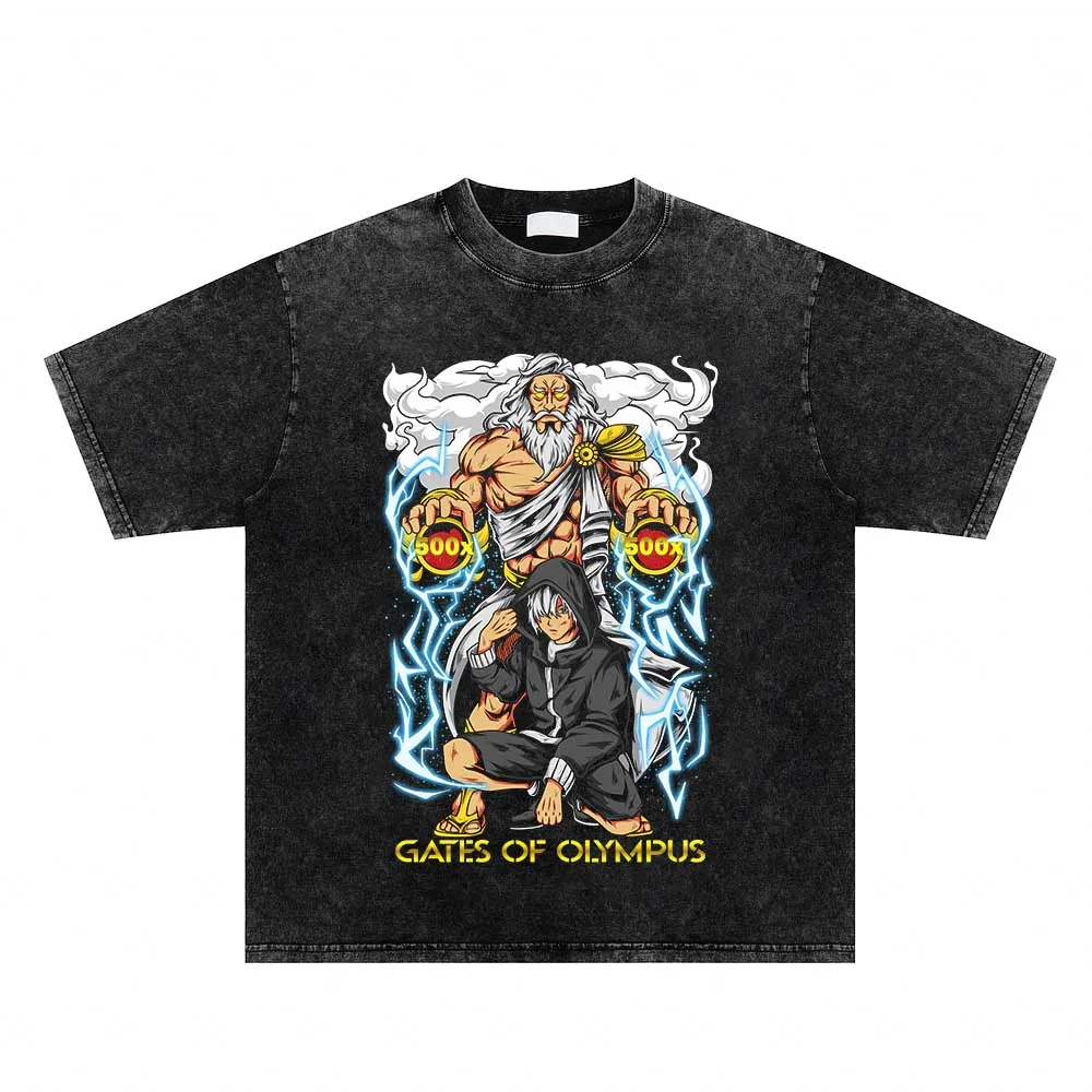 

2023 Summer Cotton Short Sleeve Tees Men Anime Graphic Japanese Vintage T-Shirt Streetwear Harajuku Print Tshirt Fashion Tops