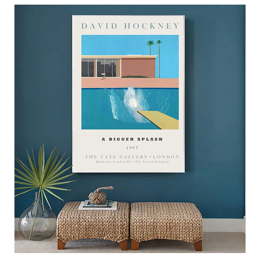 

Modern Minimalist David Hockney Print Hockney Wall Art David Hockney art Exhibition Poster A Bigger Splash Art Print