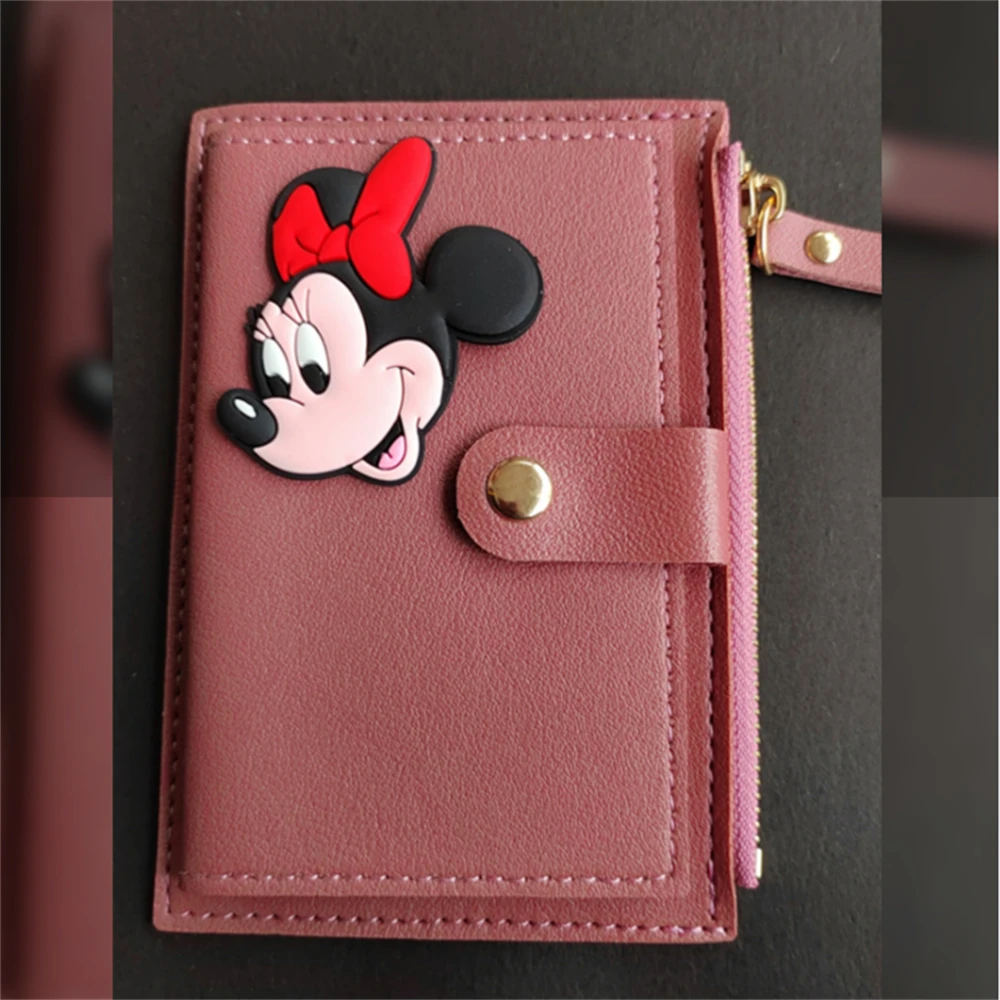 

[1Pcs ] Disney Credit Band ID Card Holder Man Woman Youth Ladies Fashion Mini Purse Mickey Minnie Mouse Stitch Pooh Fancy Wallet
