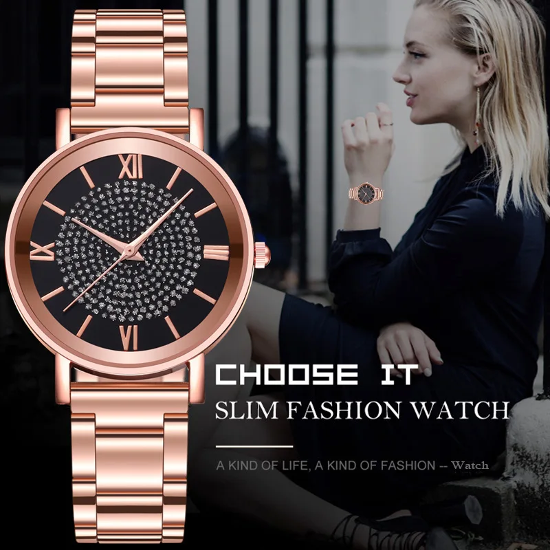 Relogio Feminino Women Watches Luxury Diamond Rose Gold Ladies Wrist Watches Magnetic Women Bracelet Watch For Female Clock
