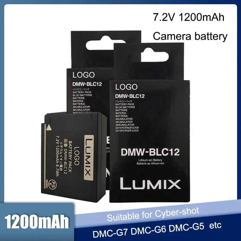 

1200mAh DMW-BLC12 BLC12E BLC12PP Battery for DMC-GH2S FZ3 G95 G85 G80 G5 G6 G7 GX8 FZ200 FZ300 FZ2500 FZ1000 Camera