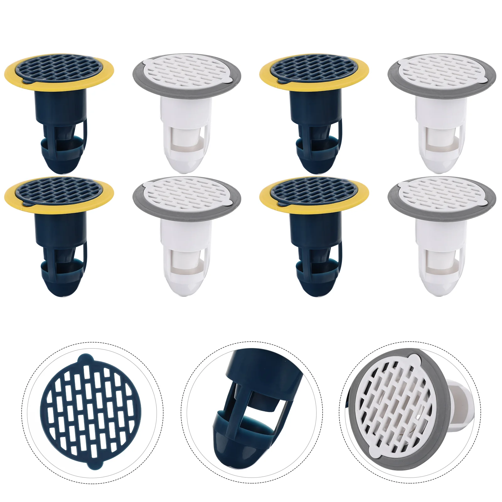 

6pcs Hair Stopper Floor Drain Sleeves Anti-odor Plug Sewer Drain Strainers for Bathroom Home