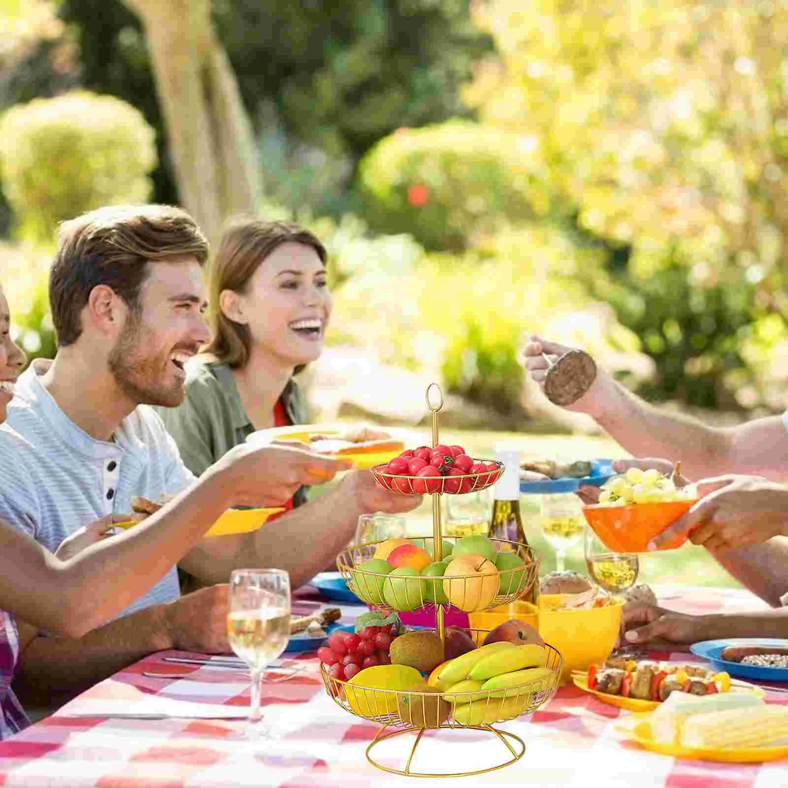 

Fruit Display Basket 3 Tier Fruits Vegetables Basket Snack Storage Baskets Stand