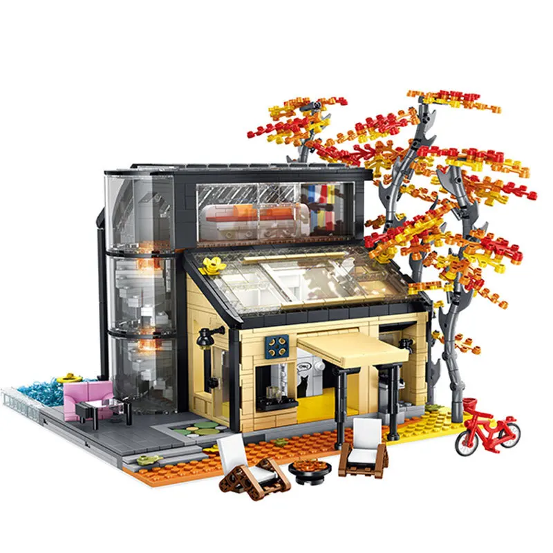 

Дом мечты MOC Кленовая вилла строительные блоки город улица вид дом друзей модель фигурки Кирпичи игрушки для девочек Дети