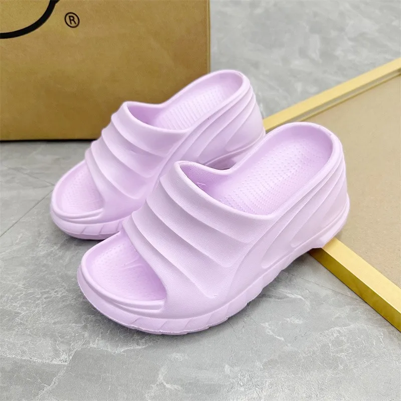 8cm Sloped Heels Women Slippers Platform Wedges Summer Casual Women Shoes Outdoor Comfortable Beach High Slipper Dress Sandals