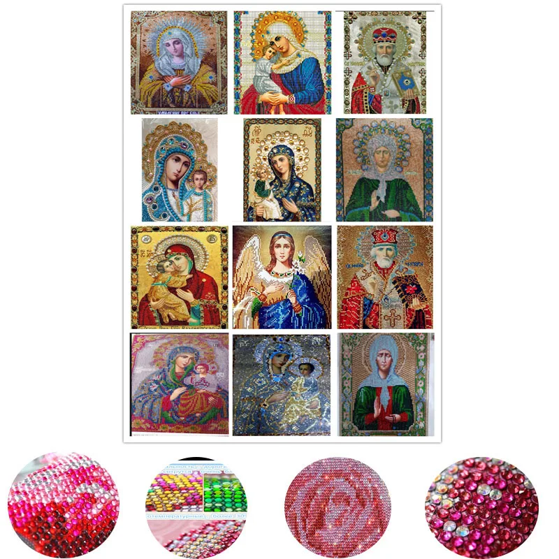 

2022 5D Diy Diamond Painting CRYSTAL Rhinestones Mosaic Religion Icon Full ROUND Diamond Embroidery Mosaic FOR CHREISTMAS GIFT