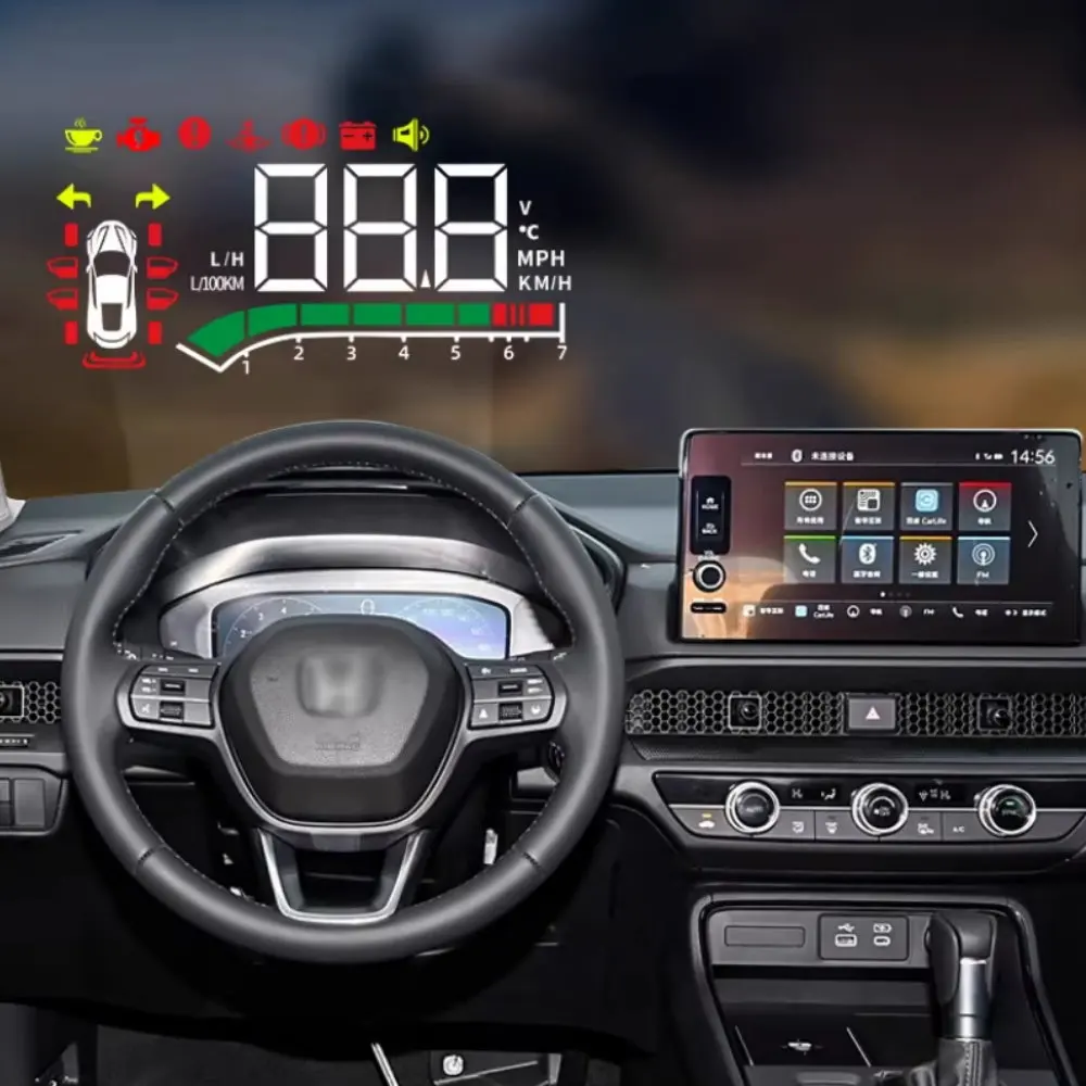 Фото Автомобильный LED-проектор для Kia Carnival (KA4) 2020-2025: Проекционный HUD-дисплей на лобовое стекло для безопасного вождения, аксессуары №4