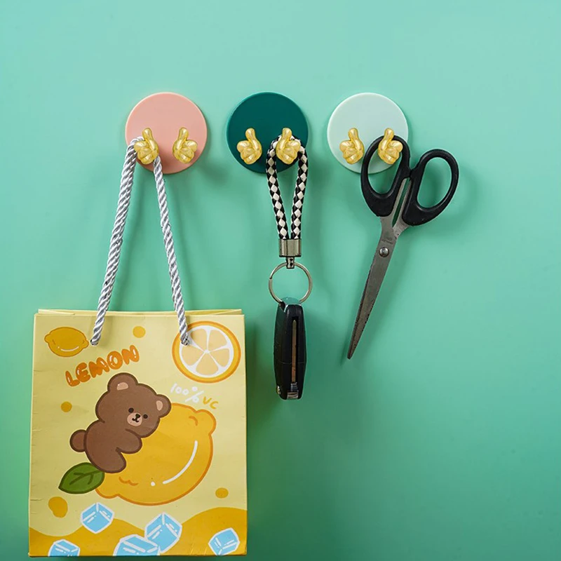 

Creative Thumb Plug Holder Punching-free Wall Adhesive Key Bag Hanger Hook Bathroom Gadget Towel Razor Rack Kitchen Gadgets Hook