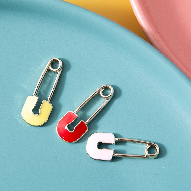 

10Pcs Gold Plated Enamel Pin Paper Clip Charm Pendant for Jewelry Making Bracelet Necklace Earrings DIY Handmade Craft
