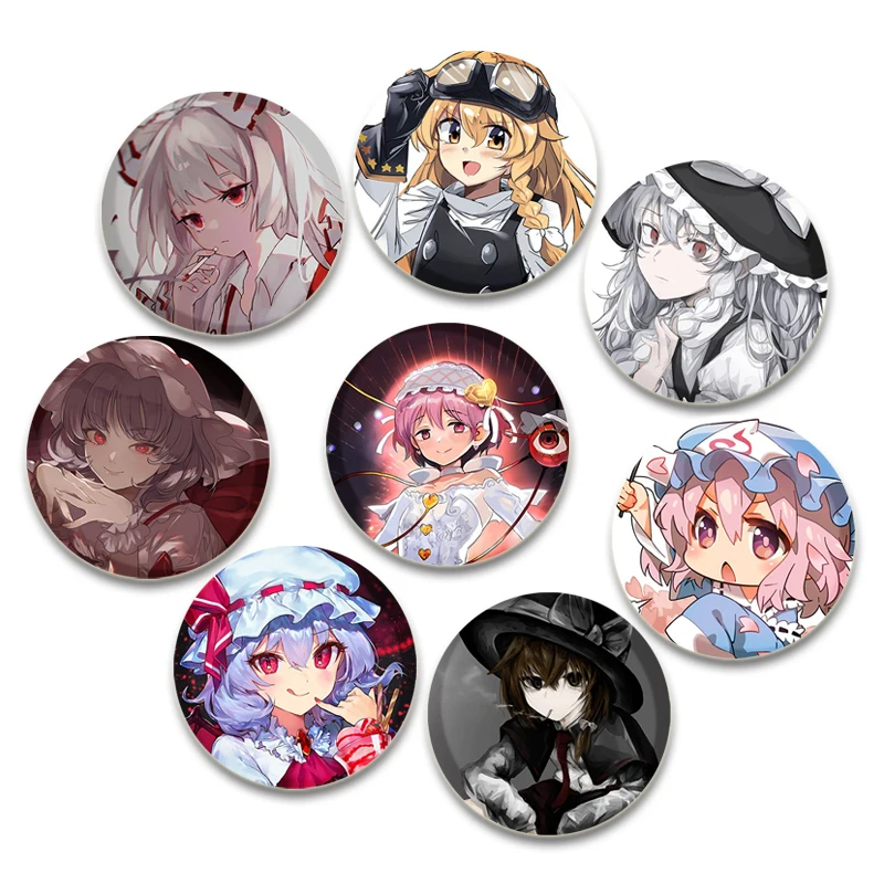 Металлические броши Touhou Project в ассортименте